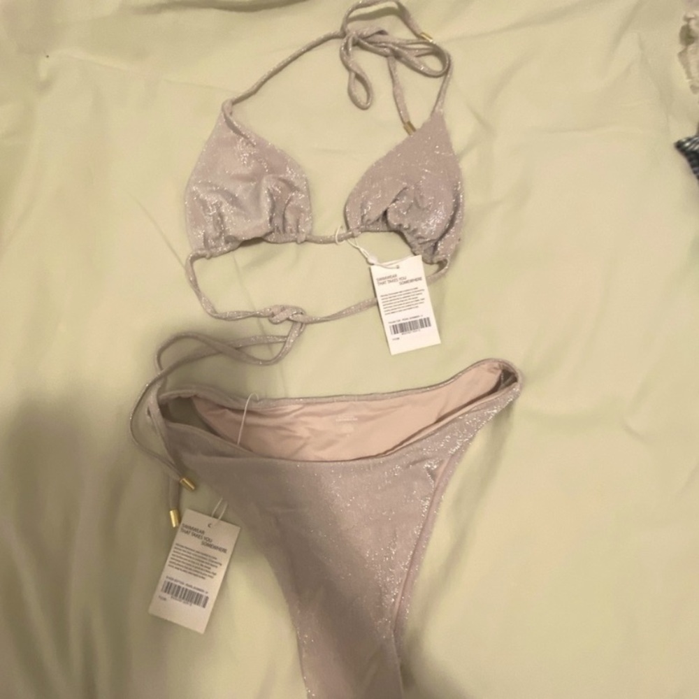 Bottom: Monday Swimwear Pearl Shimmer bikini